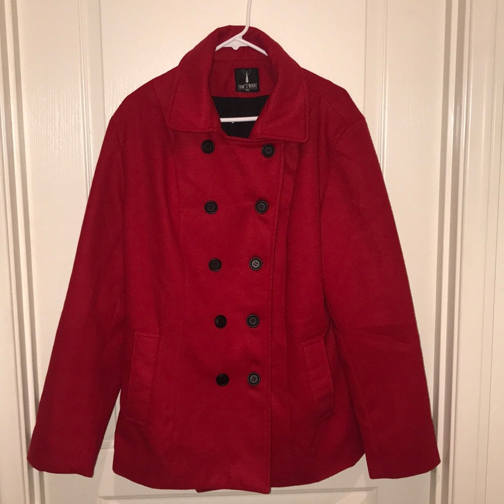 Women’s Red Peacoat 2XL